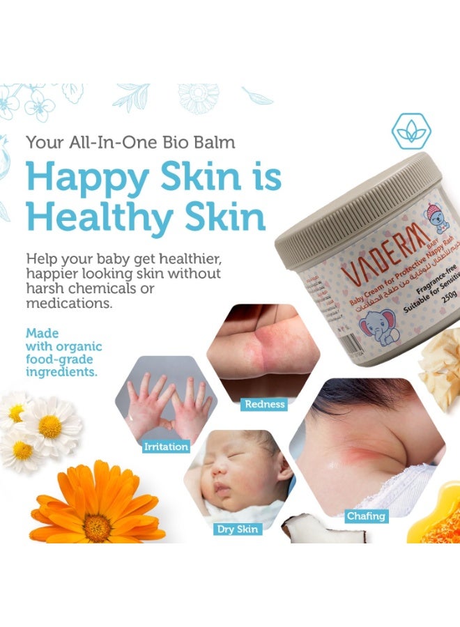 VADERM Baby Diaper Rash Cream – Fragrance Free, Suitable for Sensitive Skin, 250g - Image 2